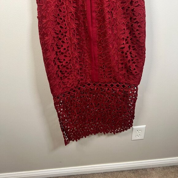 Keepsake Uplifted Midi Dress Size XS Burnt Red Lace Formal Event Wedding Guest - Picture 11 of 13